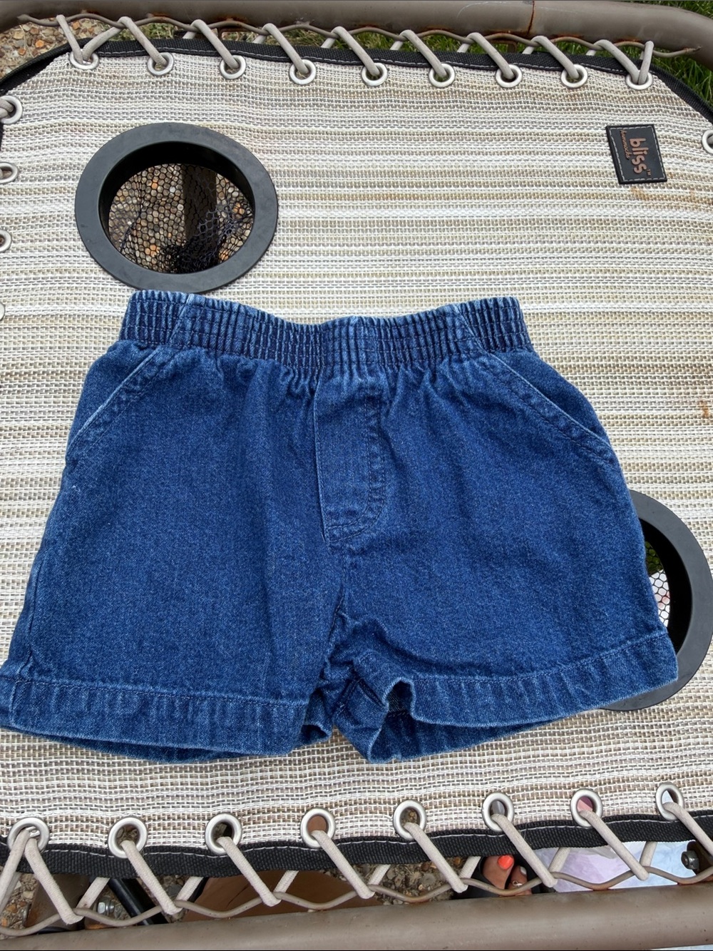 Vintage miniwear Dark Blue Elastic-Waist Denim Shorts